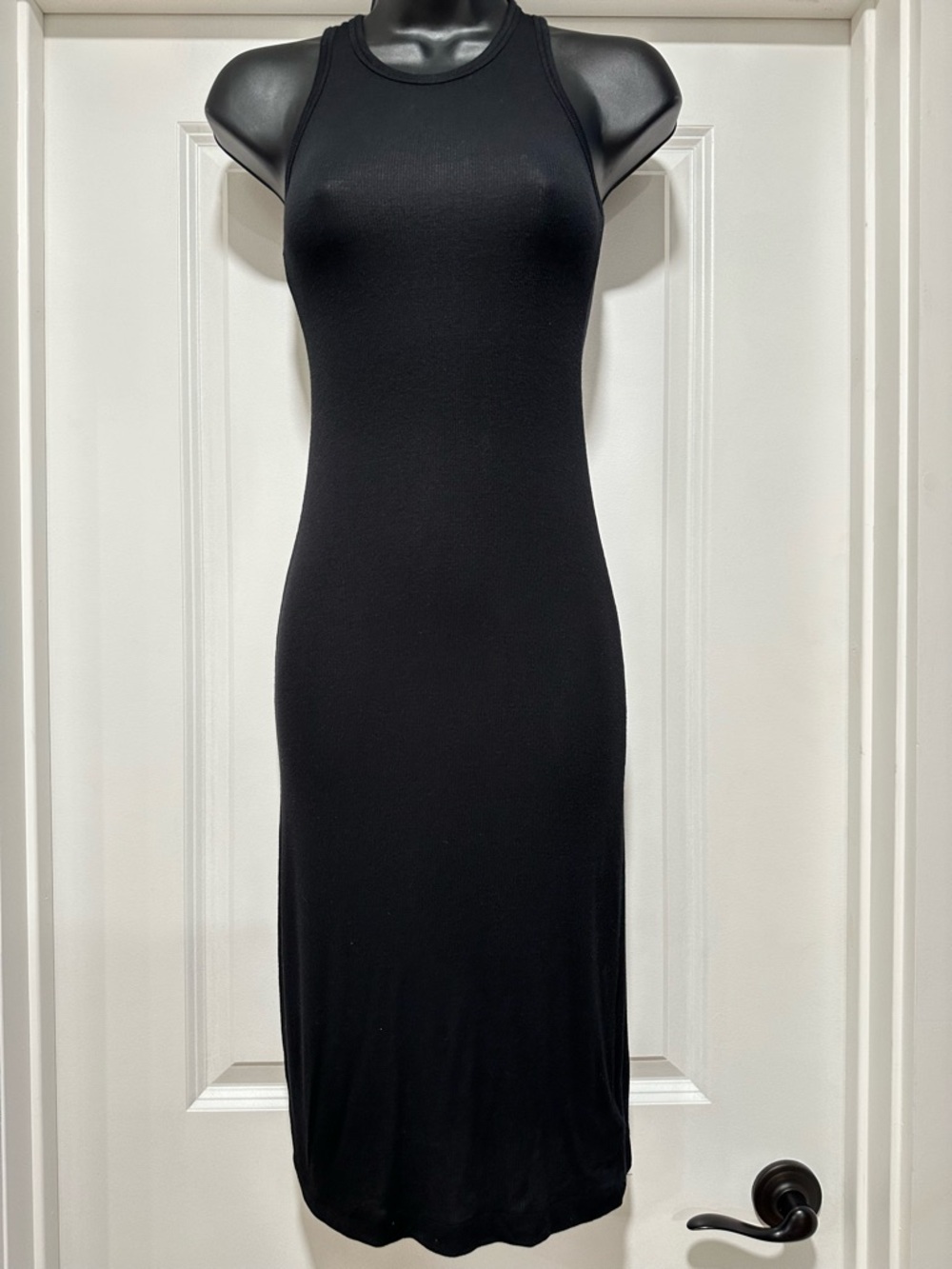 Splendid Racerback Ribbed Tank Black Midi Dress Size Small